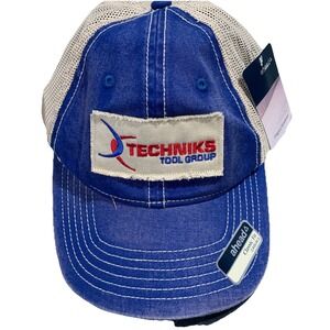 Ahead Snapback Distressed Blue Mesh Trucker Hat ‎ Classic Fit Embroidered NWT